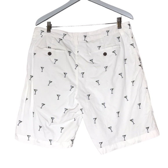 Tommy Bahama Men's Bermuda Shorts White Grey Martini Embroidered Cotton Blend - Picture 7 of 12